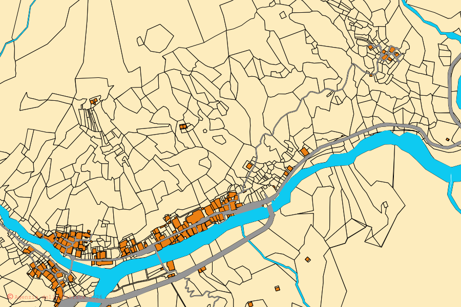 Mappa catastale del centro di Rassa: particelle e fabbricati, cartografia Agenzia delle Entrate