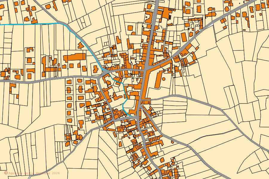 Mappa catastale del centro di Redavalle: particelle e fabbricati, cartografia Agenzia delle Entrate