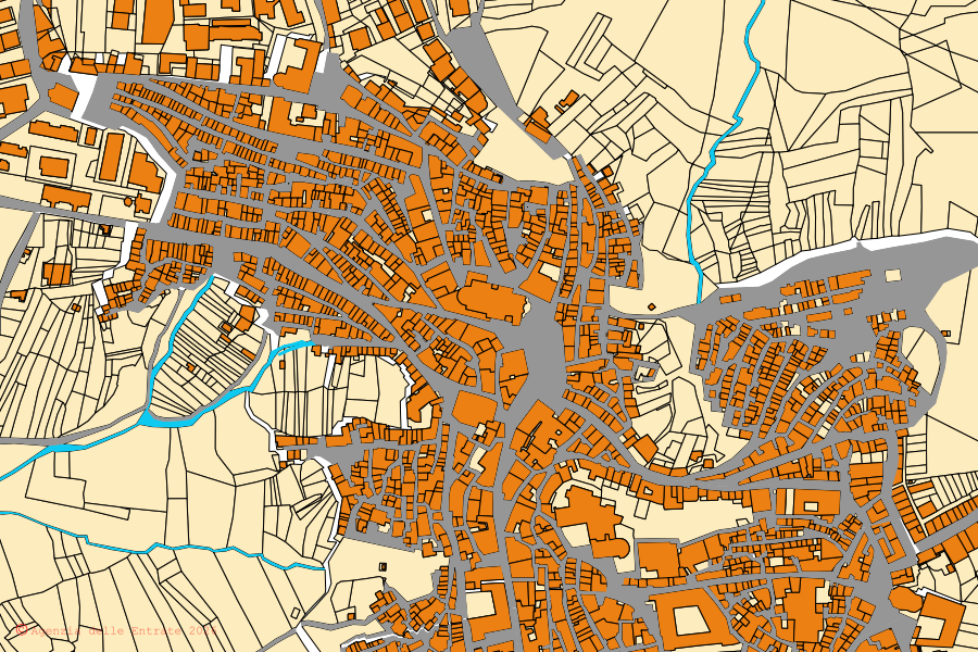 Mappa catastale del centro di Regalbuto: particelle e fabbricati, cartografia Agenzia delle Entrate