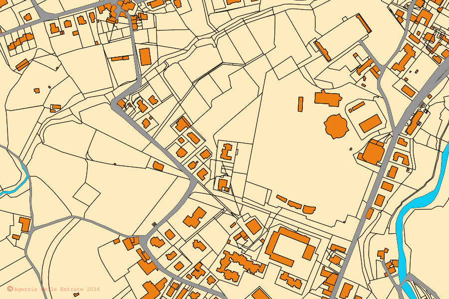 Mappa catastale del centro di Reggello: particelle e fabbricati, cartografia Agenzia delle Entrate