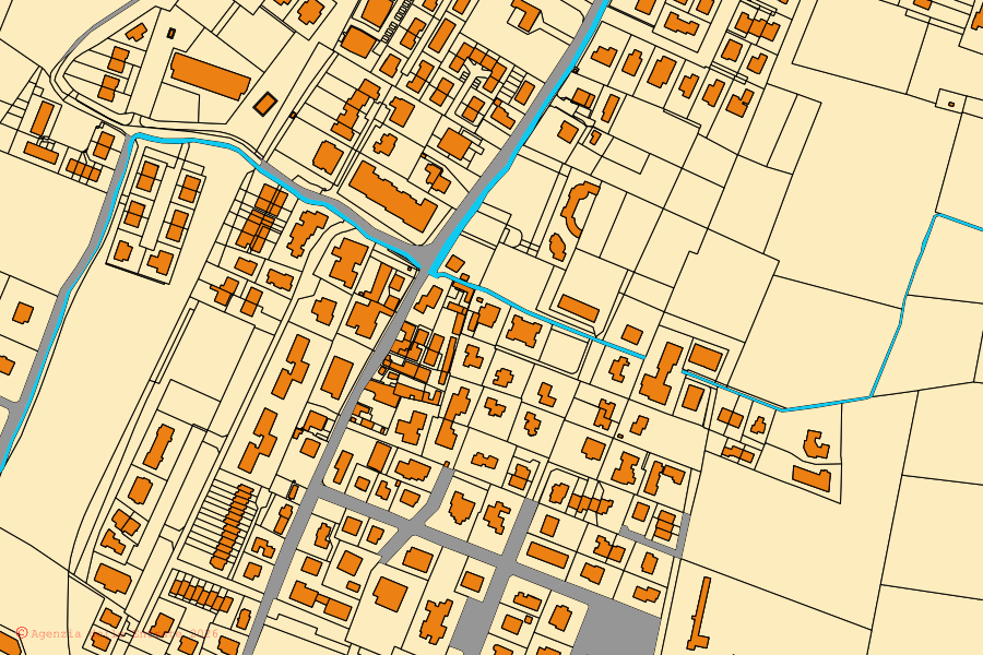 Mappa catastale del centro di Reggio nell'Emilia: particelle e fabbricati, cartografia Agenzia delle Entrate