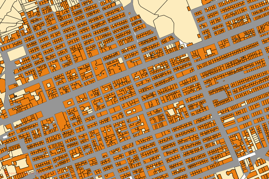 Mappa catastale del centro di Ribera: particelle e fabbricati, cartografia Agenzia delle Entrate