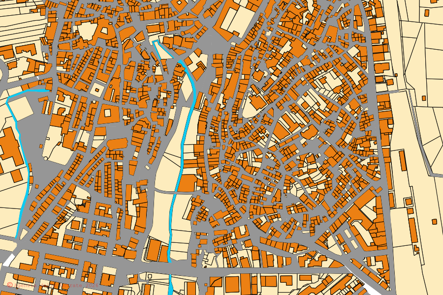 Mappa catastale del centro di Rionero in Vulture: particelle e fabbricati, cartografia Agenzia delle Entrate