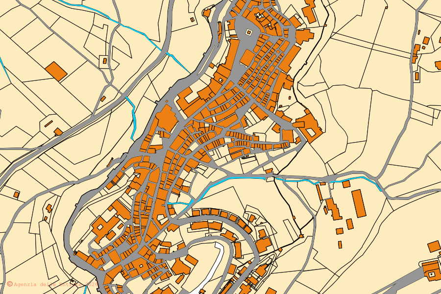 Mappa catastale del centro di Ripatransone: particelle e fabbricati, cartografia Agenzia delle Entrate