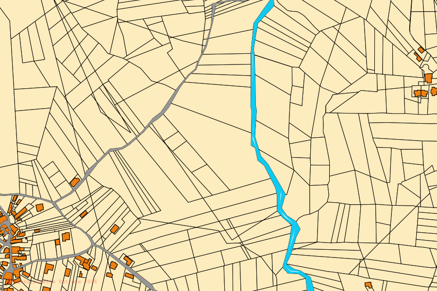 Mappa catastale del centro di Rocca d'Arce: particelle e fabbricati, cartografia Agenzia delle Entrate