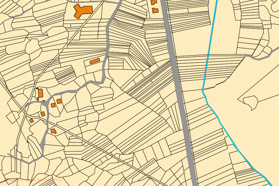 Mappa catastale del centro di Rocca di Mezzo: particelle e fabbricati, cartografia Agenzia delle Entrate