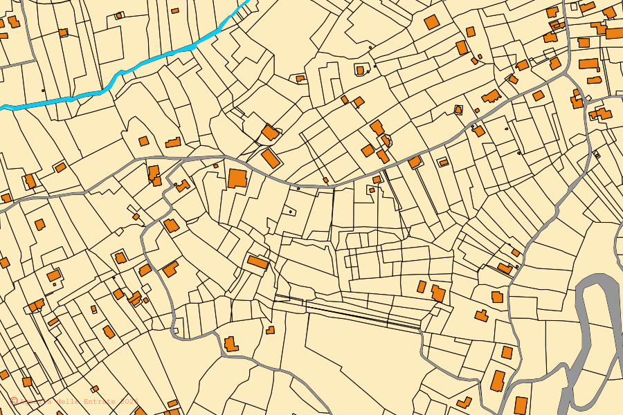 Mappa catastale del centro di Rocca Massima: particelle e fabbricati, cartografia Agenzia delle Entrate