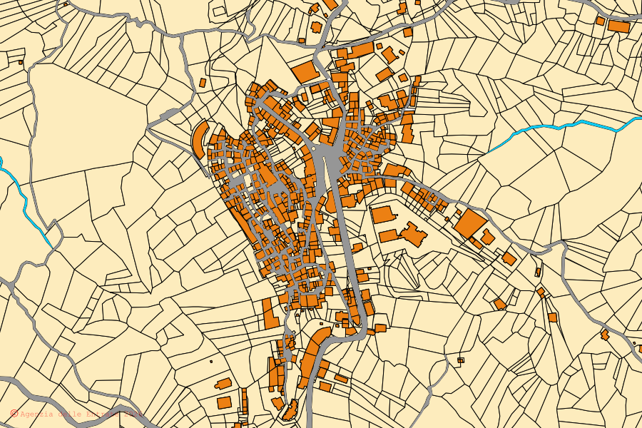 Mappa catastale del centro di Rocca Santo Stefano: particelle e fabbricati, cartografia Agenzia delle Entrate