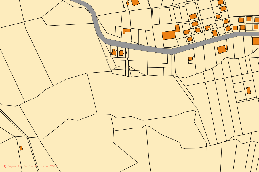 Mappa catastale del centro di Roccabernarda: particelle e fabbricati, cartografia Agenzia delle Entrate
