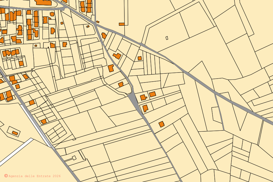 Mappa catastale del centro di Roccaforzata: particelle e fabbricati, cartografia Agenzia delle Entrate