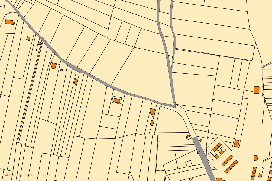 Mappa catastale del centro di Roccamena: particelle e fabbricati, cartografia Agenzia delle Entrate
