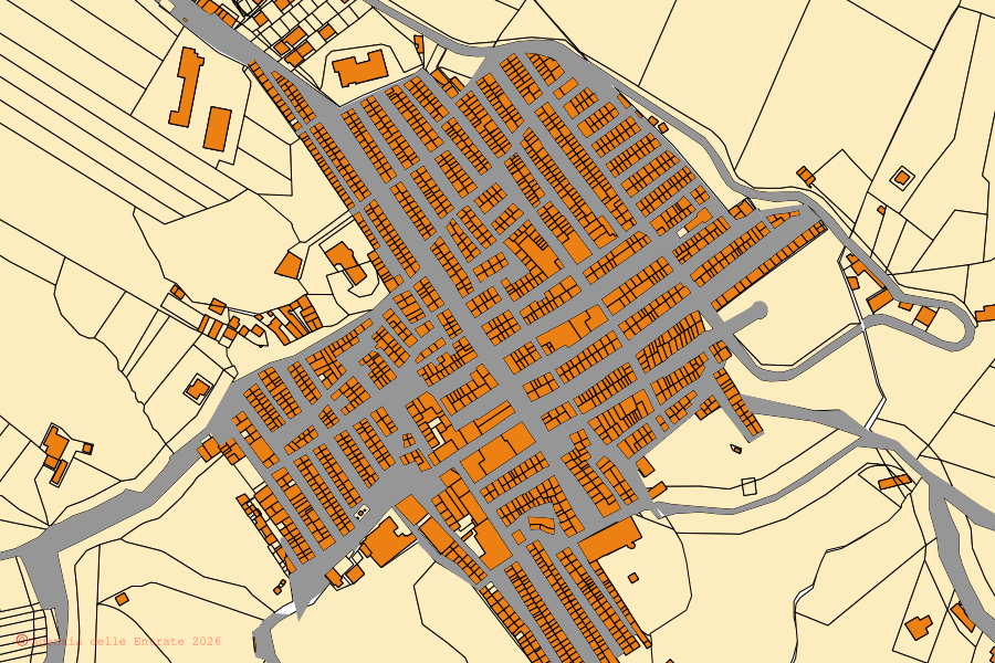 Mappa catastale del centro di Roccapalumba: particelle e fabbricati, cartografia Agenzia delle Entrate