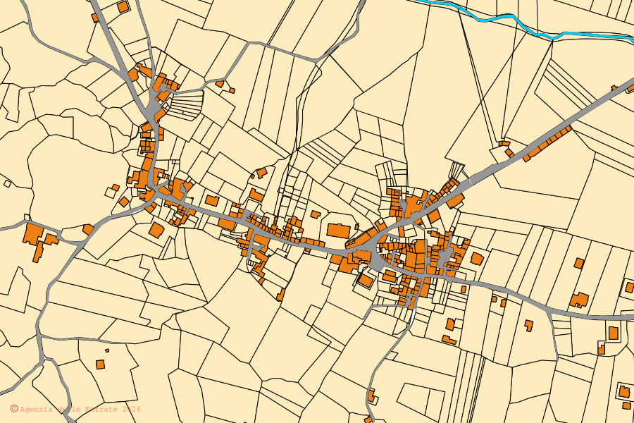 Mappa catastale del centro di Roccaromana: particelle e fabbricati, cartografia Agenzia delle Entrate