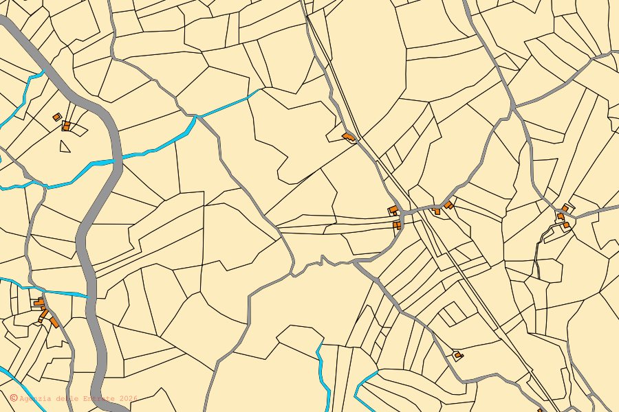Mappa catastale del centro di Roccasicura: particelle e fabbricati, cartografia Agenzia delle Entrate