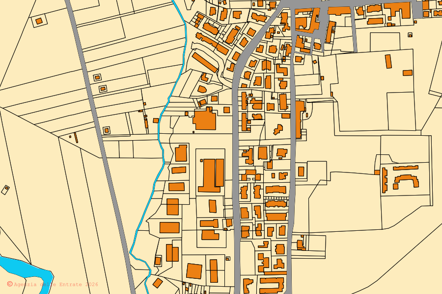 Mappa catastale del centro di Roccastrada: particelle e fabbricati, cartografia Agenzia delle Entrate