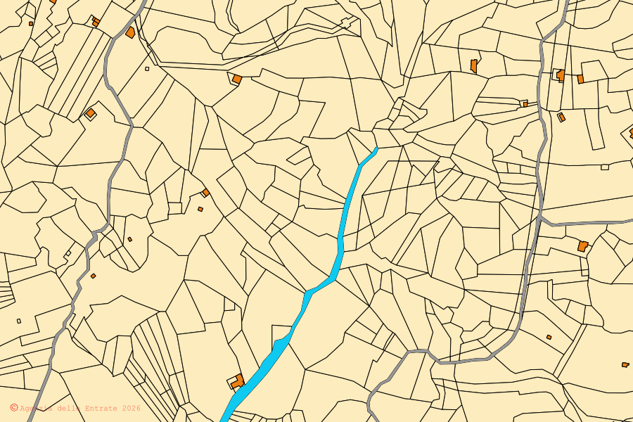 Mappa catastale del centro di Roccavaldina: particelle e fabbricati, cartografia Agenzia delle Entrate