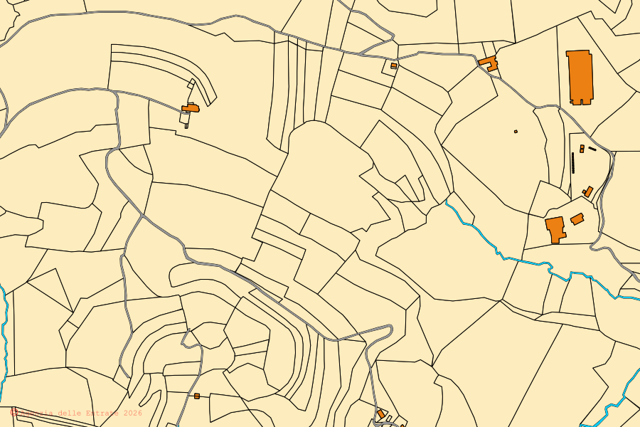 Mappa catastale del centro di Roccavignale: particelle e fabbricati, cartografia Agenzia delle Entrate