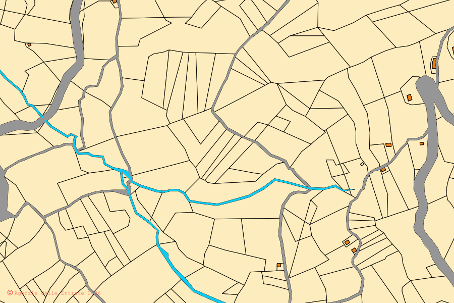 Mappa catastale del centro di Roccavivara: particelle e fabbricati, cartografia Agenzia delle Entrate