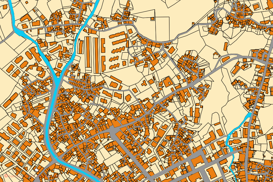 Mappa catastale del centro di Roccella Ionica: particelle e fabbricati, cartografia Agenzia delle Entrate