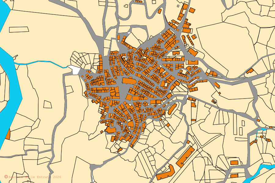Mappa catastale del centro di Roccella Valdemone: particelle e fabbricati, cartografia Agenzia delle Entrate