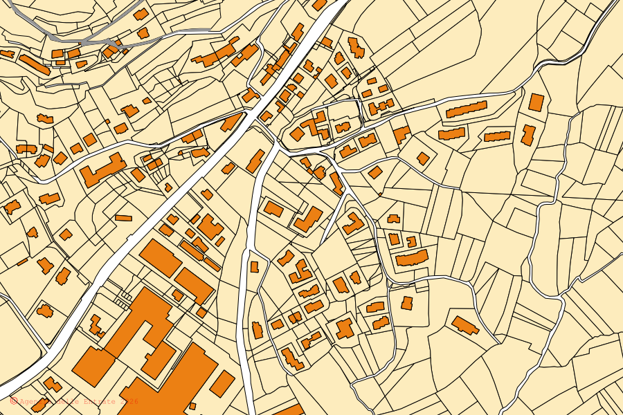 Mappa catastale del centro di Rogno: particelle e fabbricati, cartografia Agenzia delle Entrate
