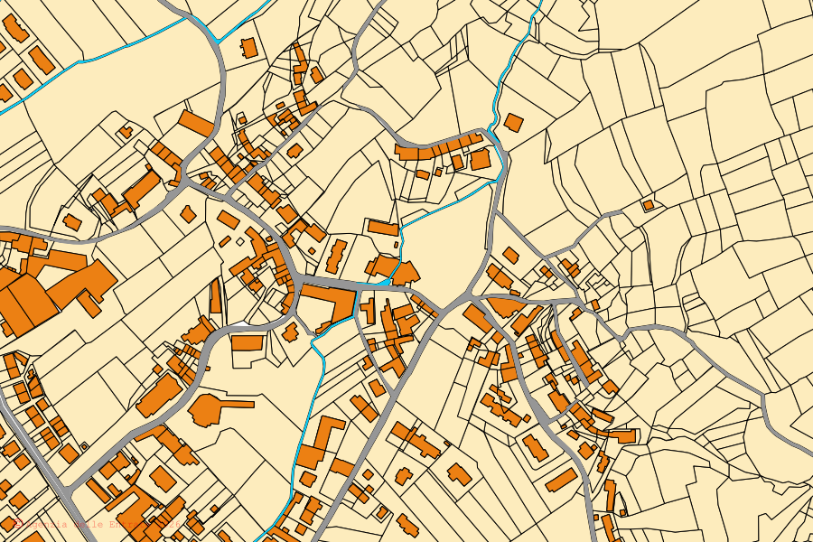 Mappa catastale del centro di Roncà: particelle e fabbricati, cartografia Agenzia delle Entrate
