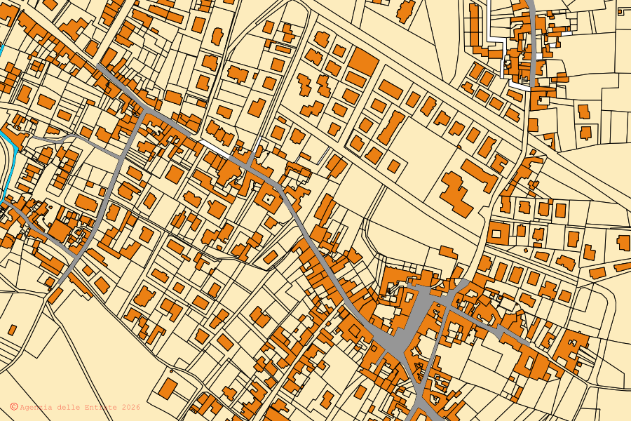 Mappa catastale del centro di Rotondi: particelle e fabbricati, cartografia Agenzia delle Entrate