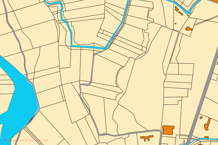 Mappa catastale del centro di Rovasenda: particelle e fabbricati, cartografia Agenzia delle Entrate