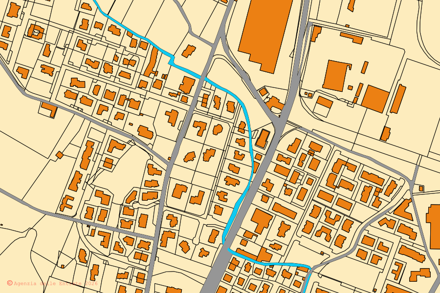 Mappa catastale del centro di Rovato: particelle e fabbricati, cartografia Agenzia delle Entrate