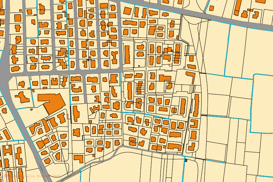 Mappa catastale del centro di Rudiano: particelle e fabbricati, cartografia Agenzia delle Entrate
