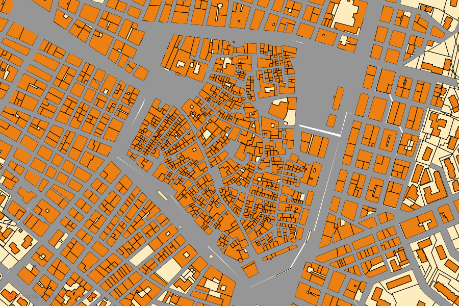 Mappa catastale del centro di Ruvo di Puglia: particelle e fabbricati, cartografia Agenzia delle Entrate
