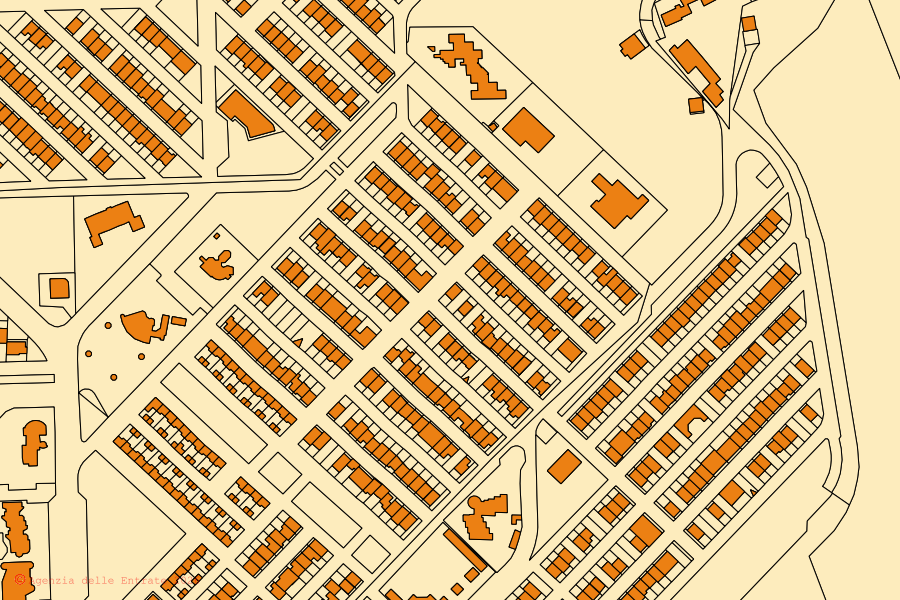 Mappa catastale del centro di Salaparuta: particelle e fabbricati, cartografia Agenzia delle Entrate