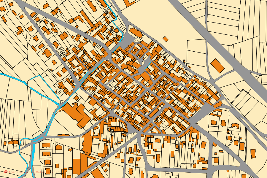 Mappa catastale del centro di Salassa: particelle e fabbricati, cartografia Agenzia delle Entrate