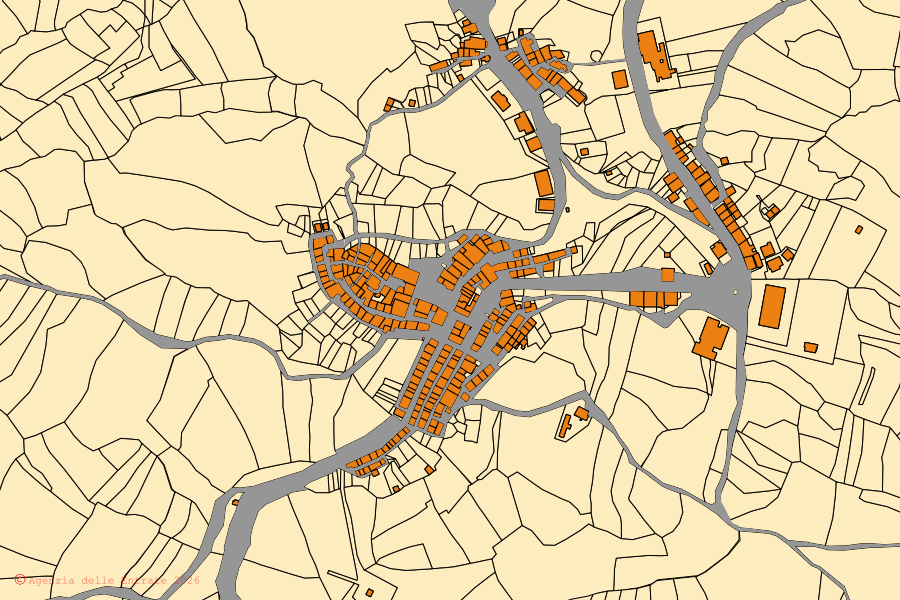 Mappa catastale del centro di San Biase: particelle e fabbricati, cartografia Agenzia delle Entrate