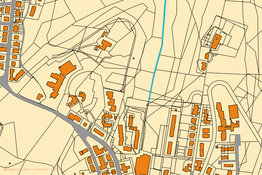 Mappa catastale del centro di San Casciano in Val di Pesa: particelle e fabbricati, cartografia Agenzia delle Entrate
