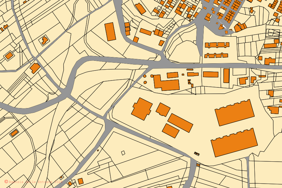 Mappa catastale del centro di San Cipirello: particelle e fabbricati, cartografia Agenzia delle Entrate