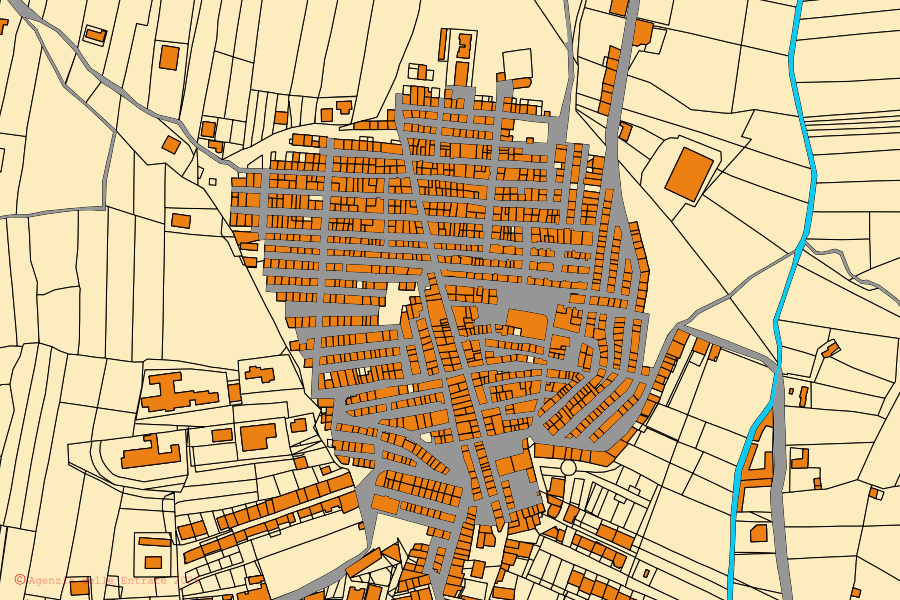 Mappa catastale del centro di San Cono: particelle e fabbricati, cartografia Agenzia delle Entrate