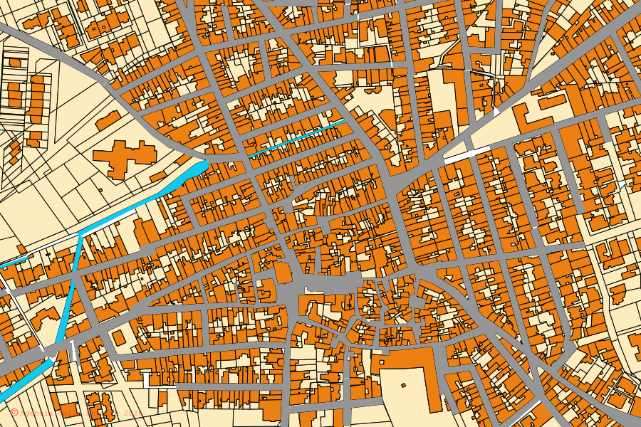 Mappa catastale del centro di San Donaci: particelle e fabbricati, cartografia Agenzia delle Entrate