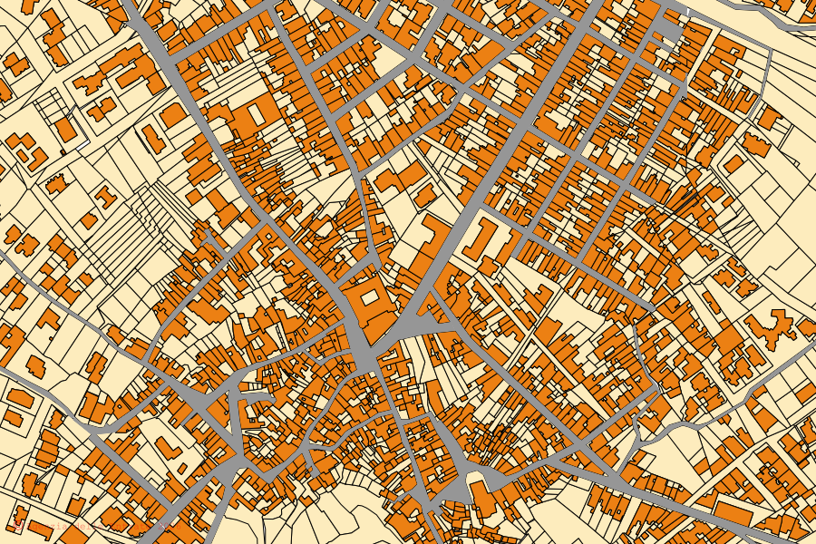 Mappa catastale del centro di San Donato di Lecce: particelle e fabbricati, cartografia Agenzia delle Entrate