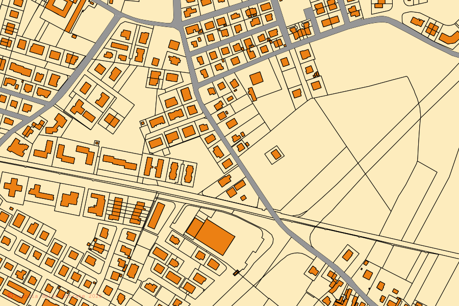 Mappa catastale del centro di San Felice sul Panaro: particelle e fabbricati, cartografia Agenzia delle Entrate