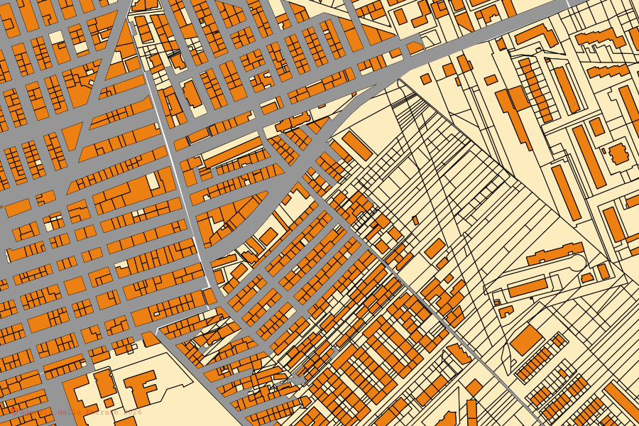 Mappa catastale del centro di San Ferdinando di Puglia: particelle e fabbricati, cartografia Agenzia delle Entrate