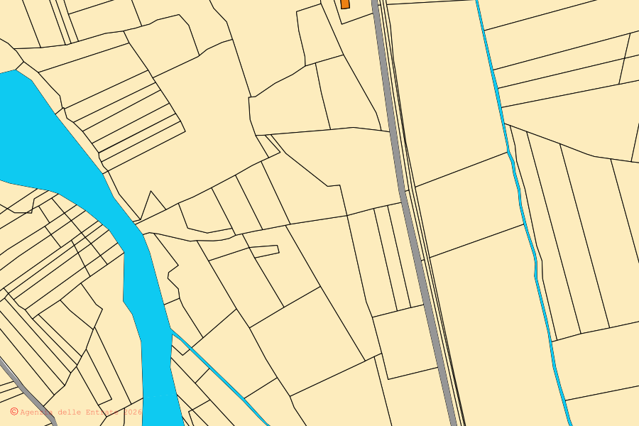 Mappa catastale del centro di San Giacomo Vercellese: particelle e fabbricati, cartografia Agenzia delle Entrate