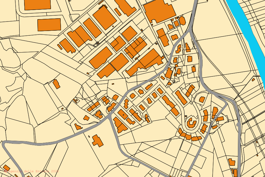 Mappa catastale del centro di San Gimignano: particelle e fabbricati, cartografia Agenzia delle Entrate