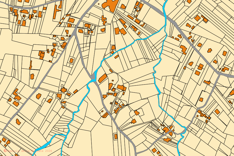 Mappa catastale del centro di San Giorgio a Liri: particelle e fabbricati, cartografia Agenzia delle Entrate