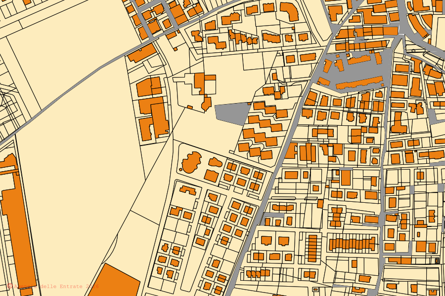Mappa catastale del centro di San Giovanni Rotondo: particelle e fabbricati, cartografia Agenzia delle Entrate