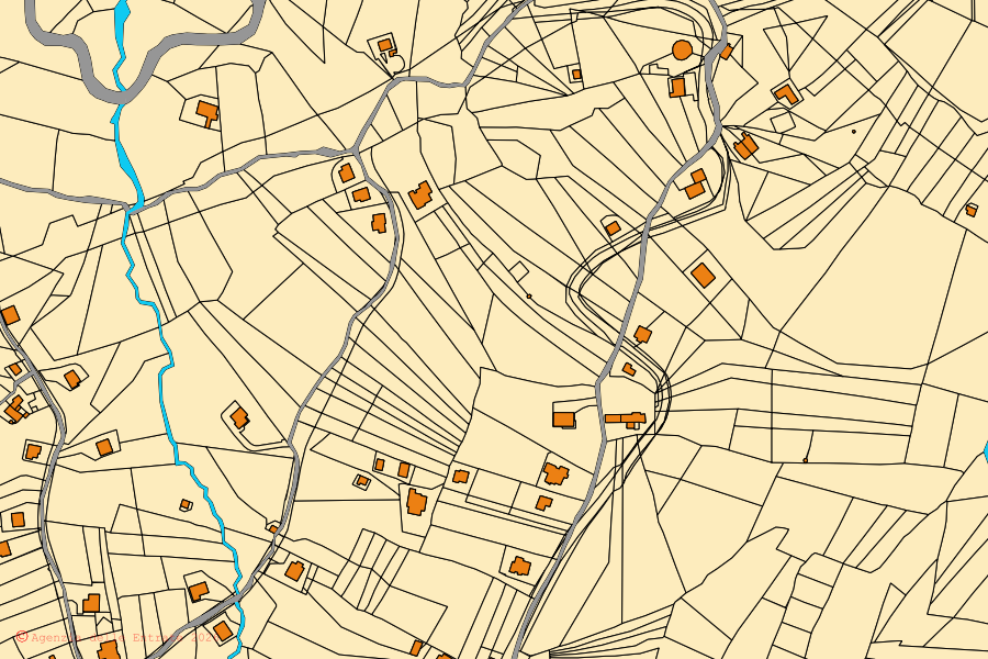 Mappa catastale del centro di San Mango sul Calore: particelle e fabbricati, cartografia Agenzia delle Entrate