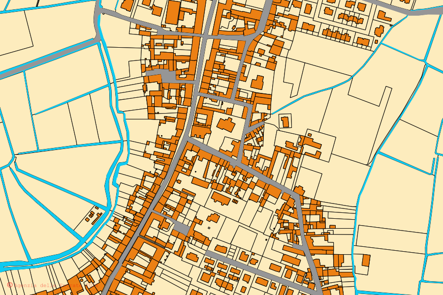 Mappa catastale del centro di San Martino dall'Argine: particelle e fabbricati, cartografia Agenzia delle Entrate