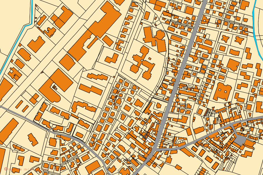 Mappa catastale del centro di San Martino Siccomario: particelle e fabbricati, cartografia Agenzia delle Entrate