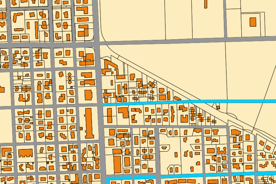 Mappa catastale del centro di San Michele al Tagliamento: particelle e fabbricati, cartografia Agenzia delle Entrate
