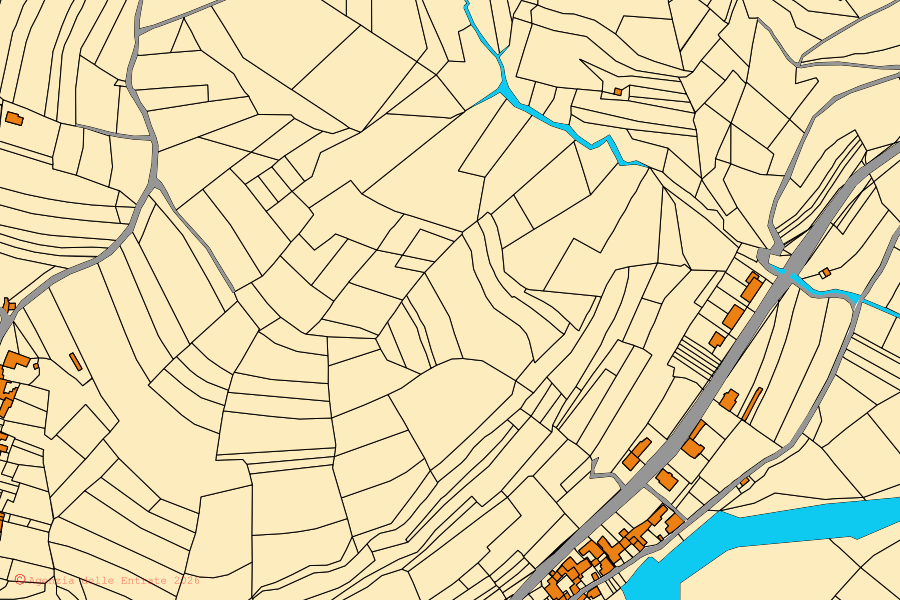 Mappa catastale del centro di San Michele Mondovì: particelle e fabbricati, cartografia Agenzia delle Entrate